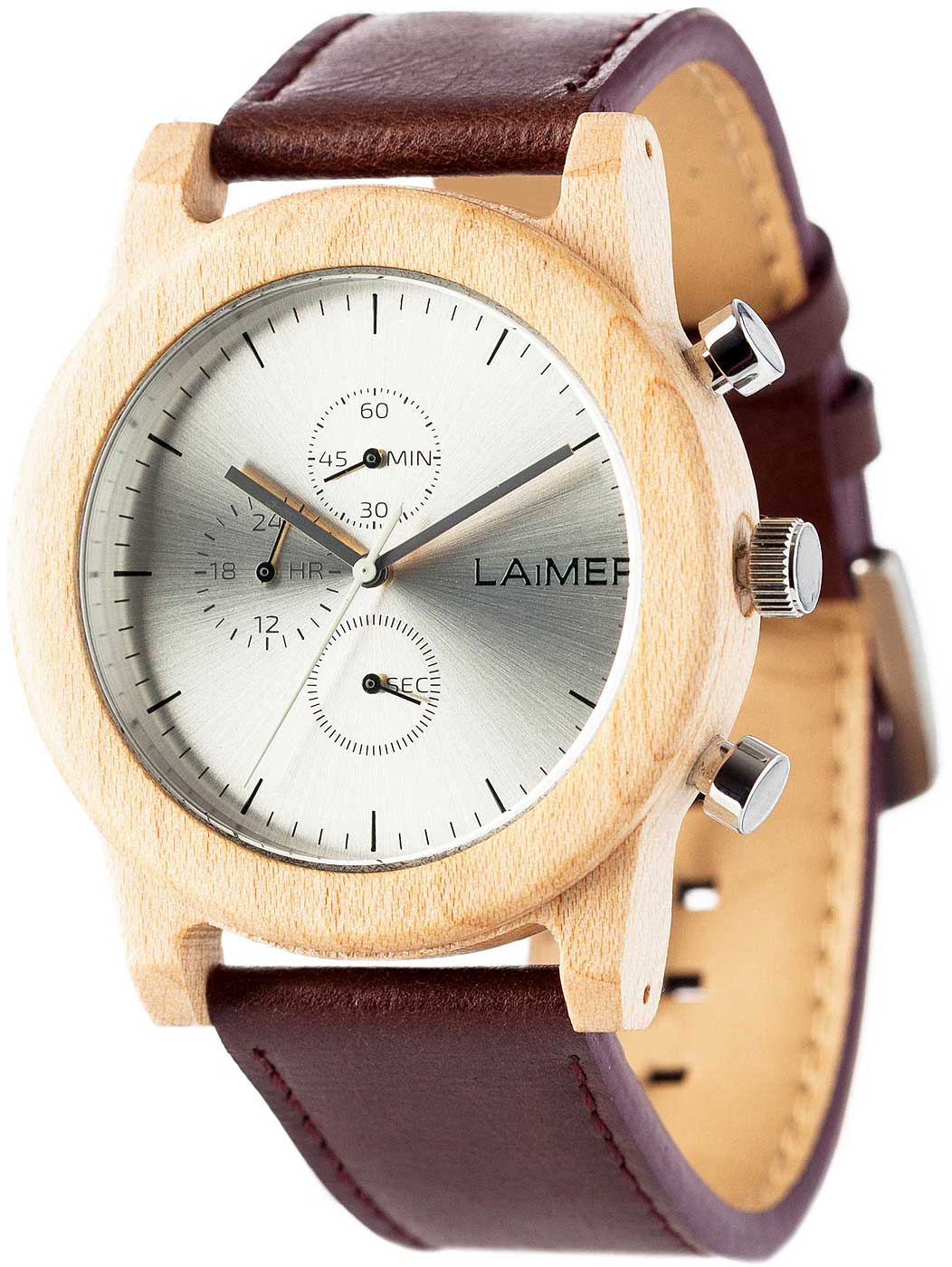 Laimer Peter 0058 Men's Watch • Quartz Movement • Maple Wood