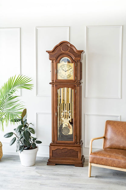 Hermle Standuhr 206x61x33 cm Holz • Mechanisches 8-Tage Uhrwerk • Dreifach-Schlagwerk