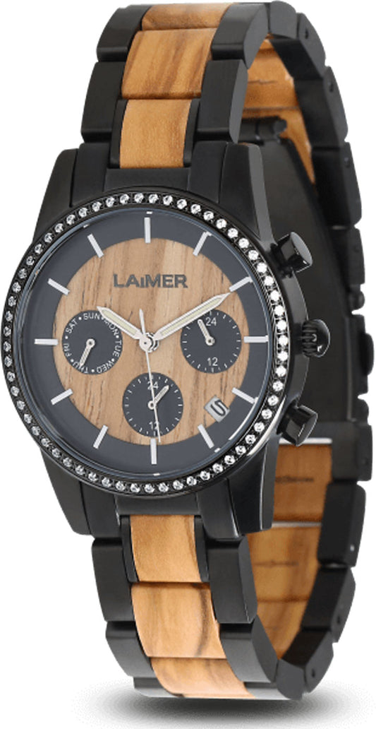 Laimer LAIMER-135 Damen Uhr • Leichtes Holz-Design • Präzises Quarzwerk