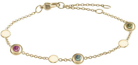 Bracelet with 5 colorful tourmalines in bezel settings - Boccia Jewelry Model: 03042-02