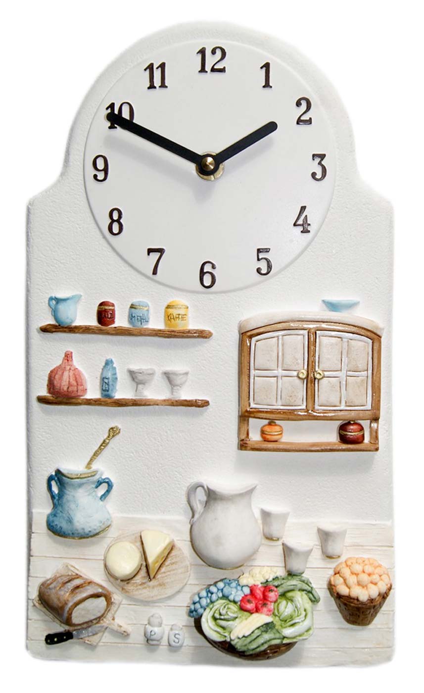 Terrastudio Wanduhr 31x18 cm Keramik • Nostalgisches Design • Präzises Quarzwerk