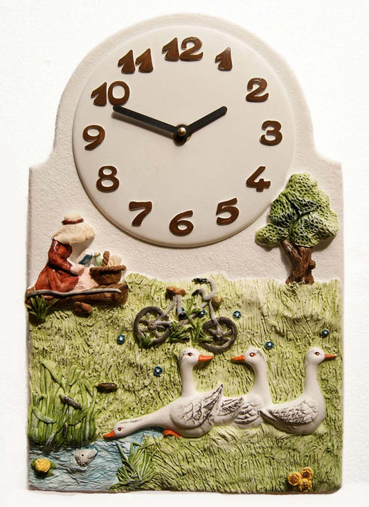 Küchenuhr Gänse auf Wiese - Terrastudio Modell: 03.2601
