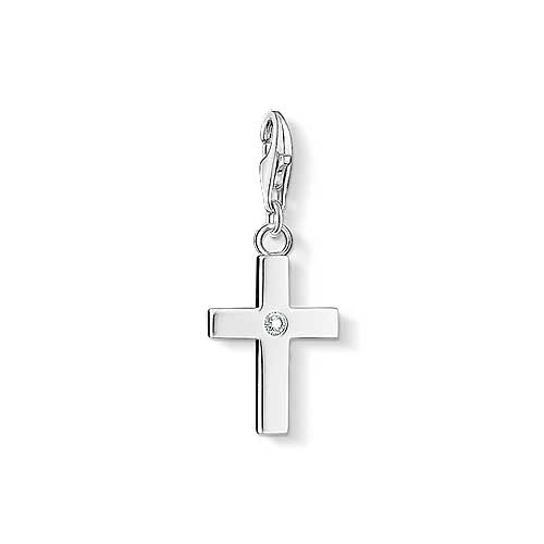 Charm Anhänger Kreuz mit Stein - 925 Sterlingsilber