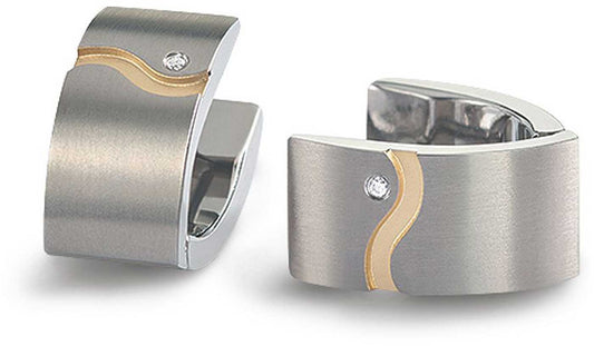 Kreolen aus Titan mit 2 Brillanten - Boccia Jewelry Modell: 05031-04