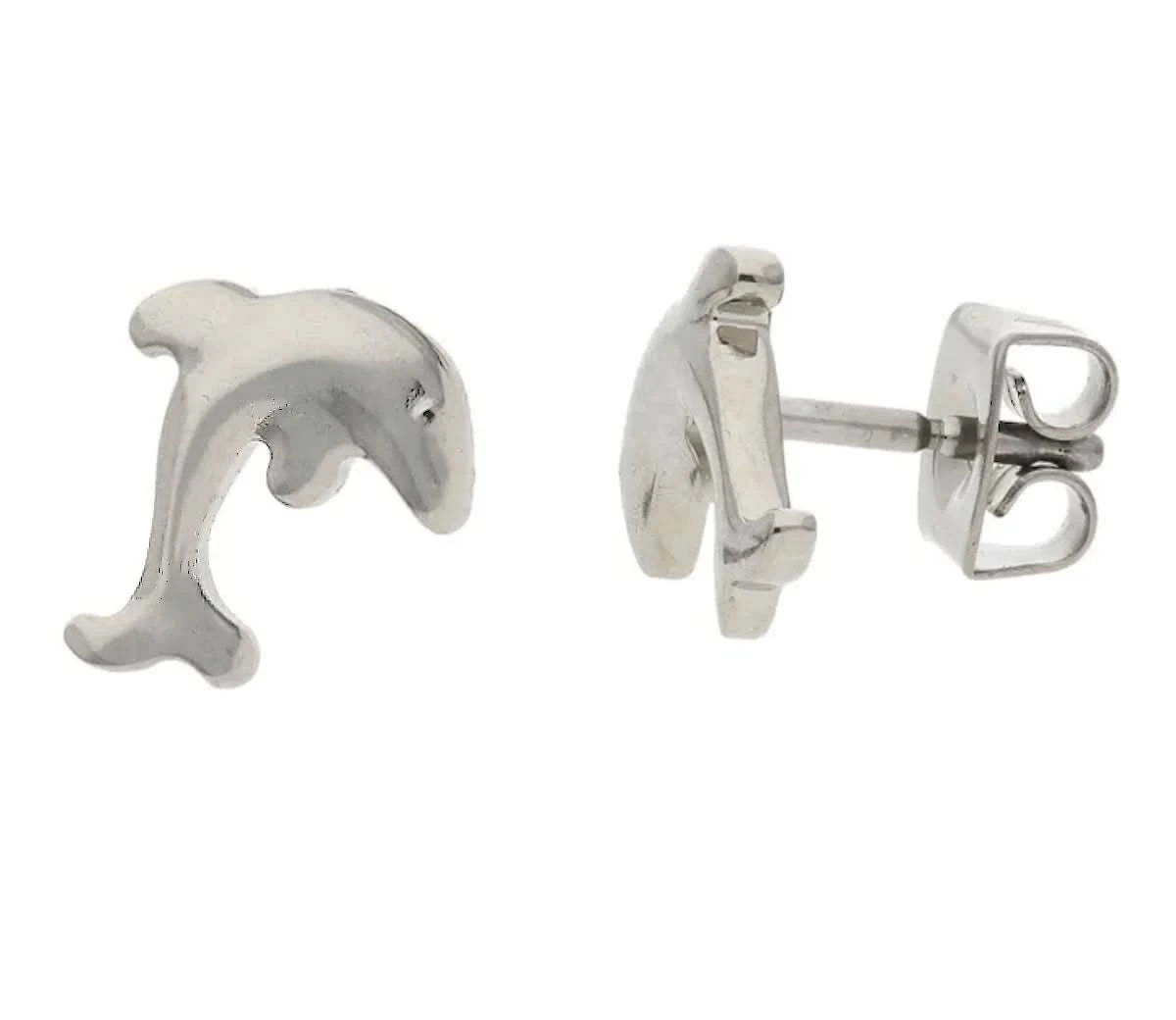 Titanium Stud Earrings, Dolphin - Boccia Jewelry Model: 05090-01