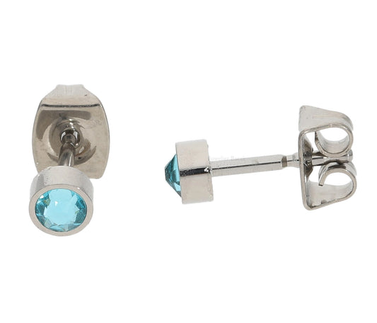 Ohrstecker Titan blauer Swarovski Stein Boccia Jewelry Modell 05095-03