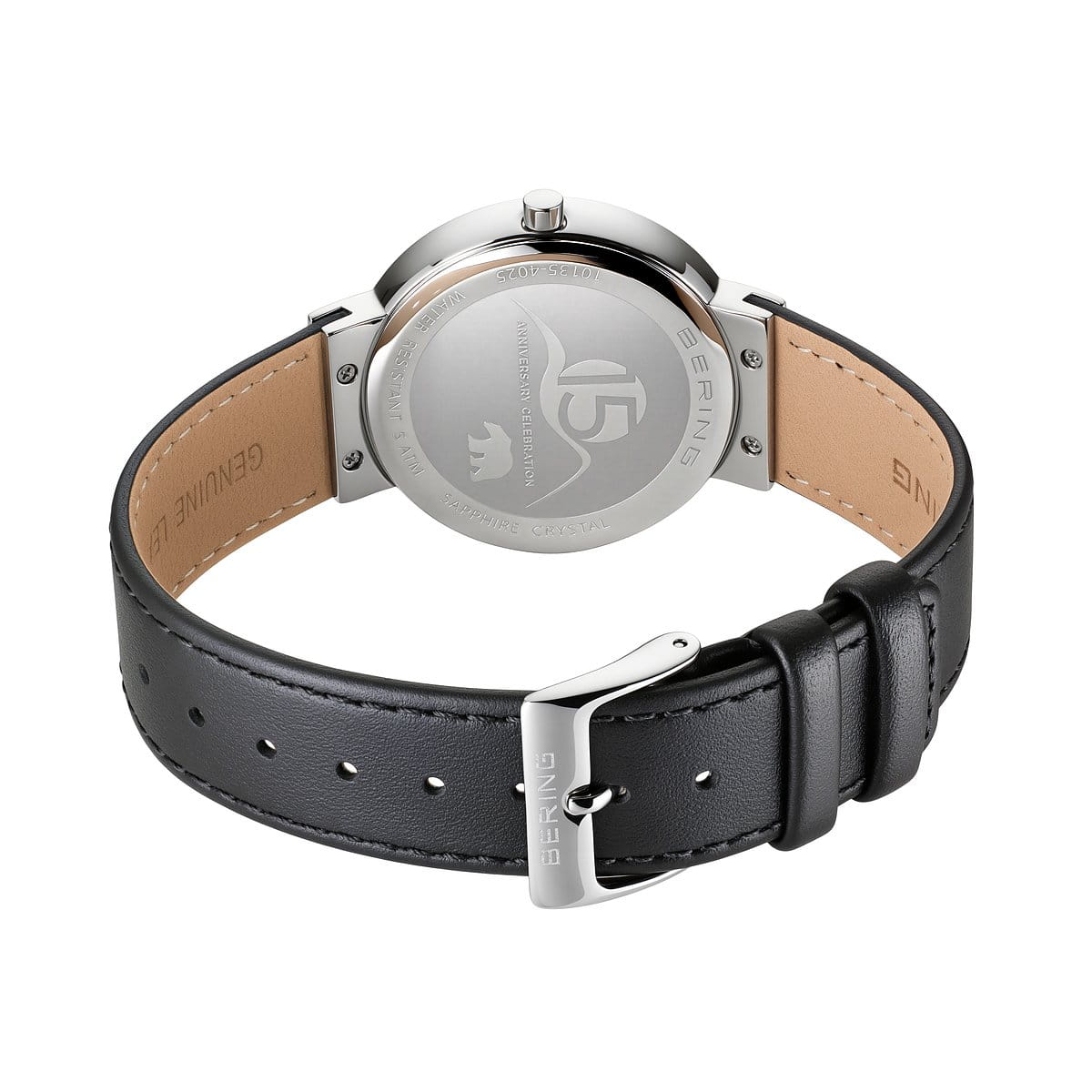 Bering Classic 10135-4025 Damenuhr • Kratzfestes Saphirglas • Feines Milanaise-Armband