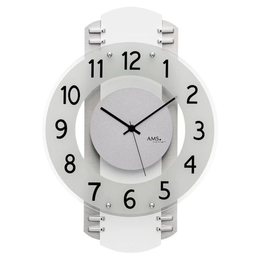 AMS Wanduhr 40 cm Ø Aluminium • Funkgesteuert • Modernes Design