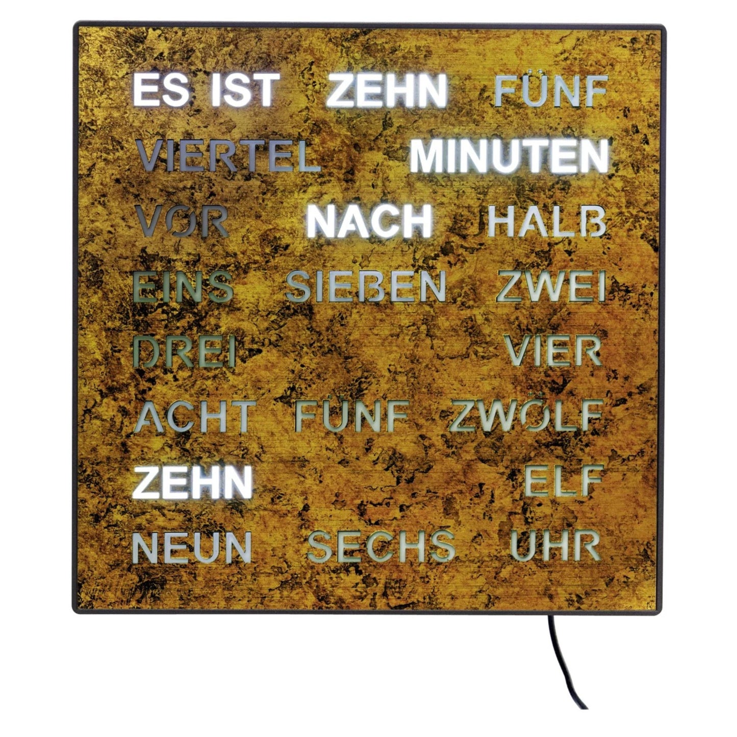 AMS Tischuhr 28x28 cm Holz • Modernes Design • Präzises Quarzwerk