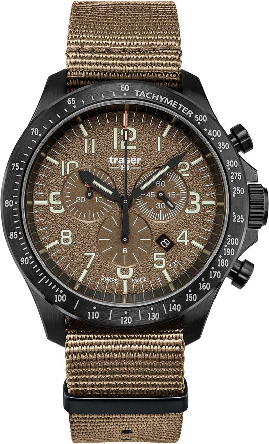 Traser P67 Officer Pro Chronograph 109459 Herren Uhr • Swiss Made Quarz Chronograph • trigalight Technologie