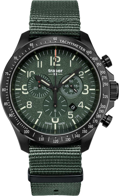 Traser P67 Officer Pro Chronograph 109463 Herren Uhr • Swiss Made Quarz Chrono • Saphirglas