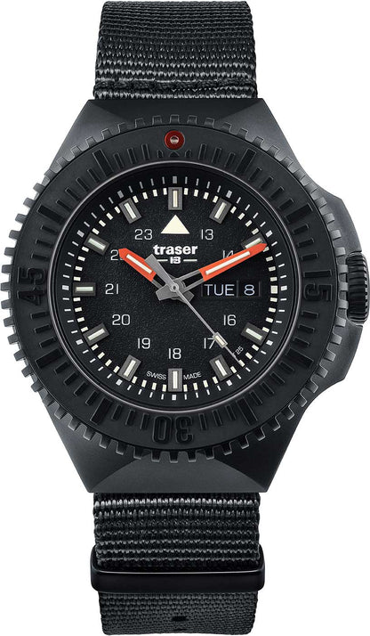 Traser P69 Black Stealth 109854 Herren Uhr • Trigalight-Technologie • Schweizer Quarzwerk