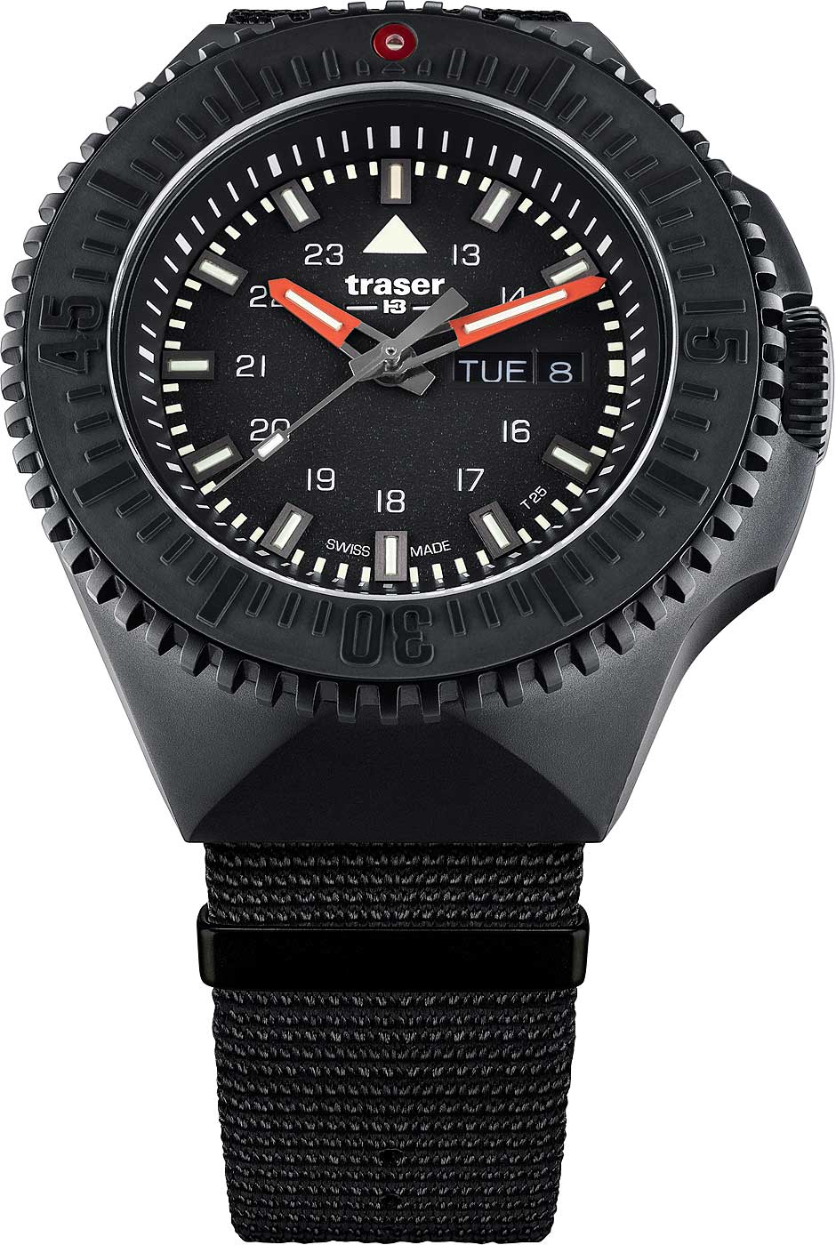 Traser P69 Black Stealth 109854 Herren Uhr • Trigalight-Technologie • Schweizer Quarzwerk