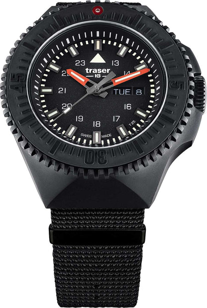 Traser P69 Black Stealth 109854 Herren Uhr • Trigalight-Technologie • Schweizer Quarzwerk