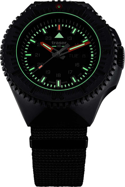 Traser P69 Black Stealth 109854 Herren Uhr • Trigalight-Technologie • Schweizer Quarzwerk