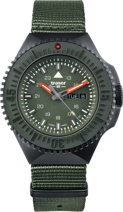 Traser P69 Black Stealth 109858 Herren Uhr • Swiss Made Quarz • Trigalight Leuchttechnologie