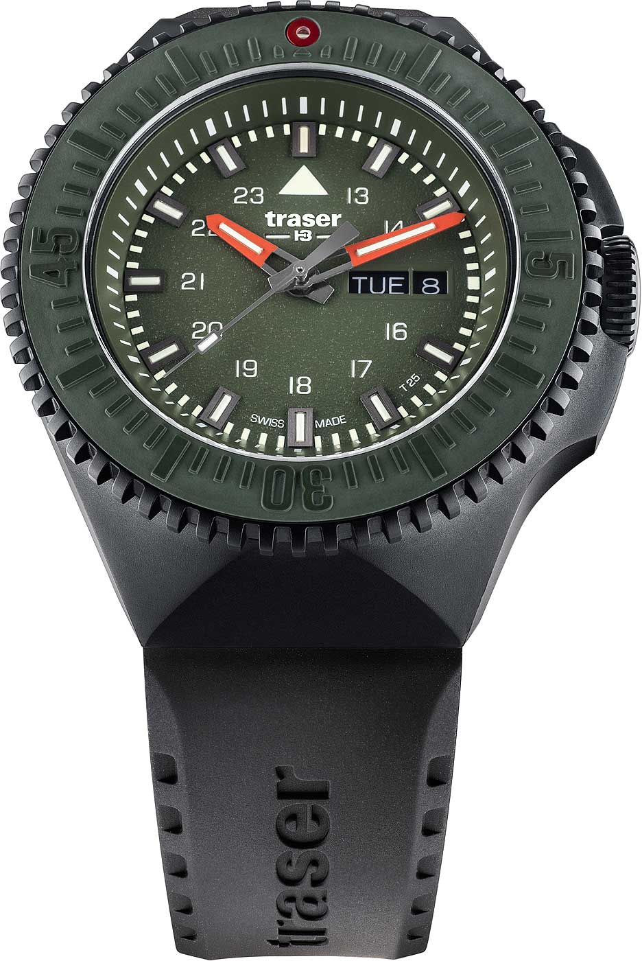 Traser P69 Black Stealth 109859 Herren Uhr • Schweizer Quarzwerk • Trigalight Beleuchtung
