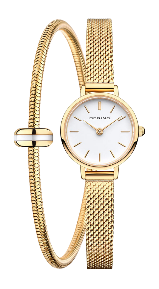 Bering Classic 11022-334 Damenuhr • Kratzfestes Saphirglas • Feines Milanaise-Armband