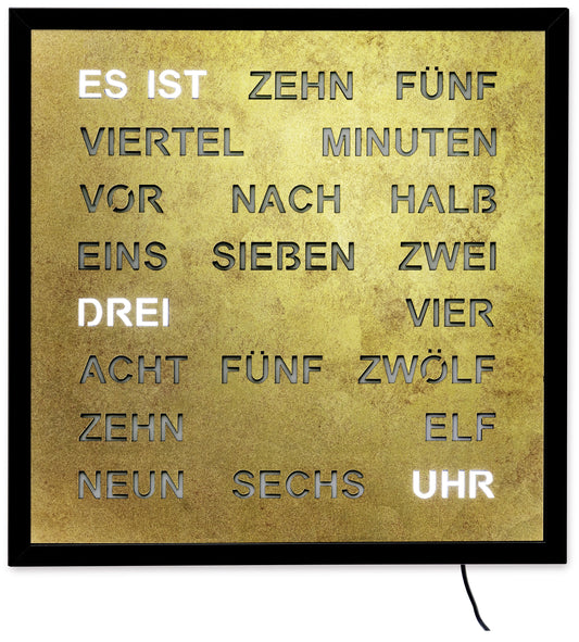 AMS Wanduhr 40x40 cm Metall • Geräuschloses Uhrwerk • Modernes Design