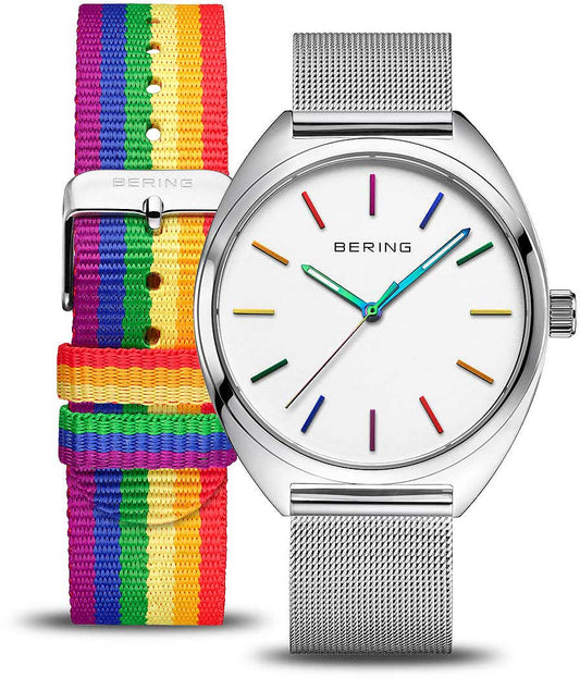 Bering Freedom 127220-40-004 Uhr • Kratzfestes Saphirglas • Feines Milanaise-Armband