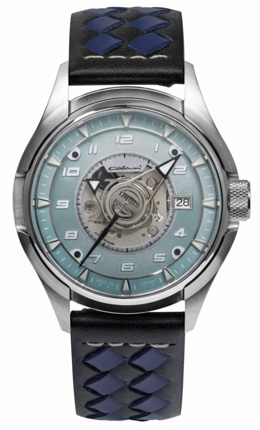 Herrenuhr blau mit Leder-Armband – Colani Modell: 1372-3