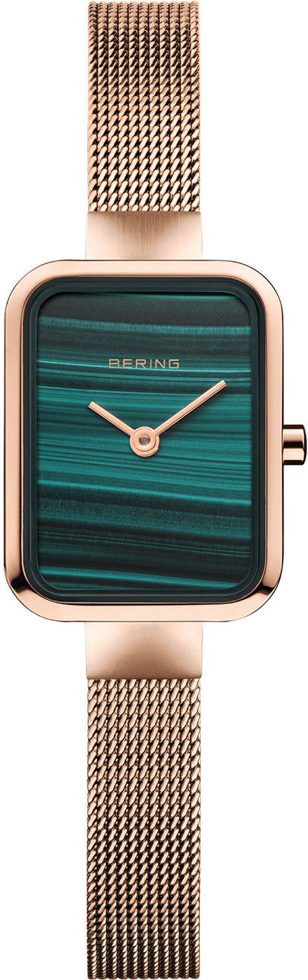 Bering Petite Square 14520-368 Women's Watch • Scratch-resistant Sapphire Glass • Milanese Strap