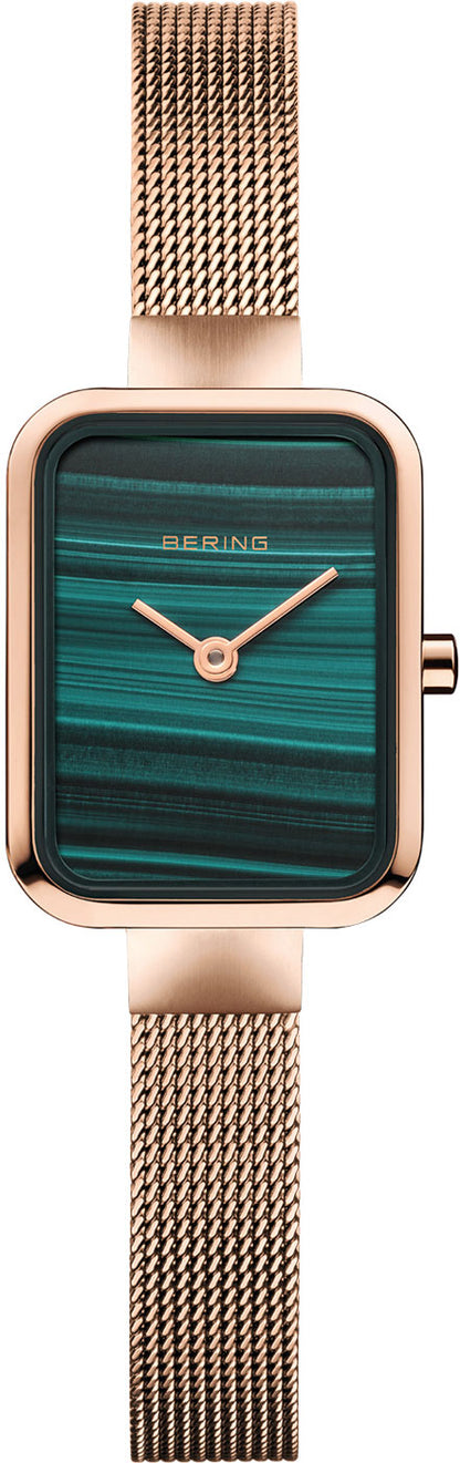 Bering Petite Square 14520-368 Women's Watch • Scratch-resistant Sapphire Glass • Milanese Strap