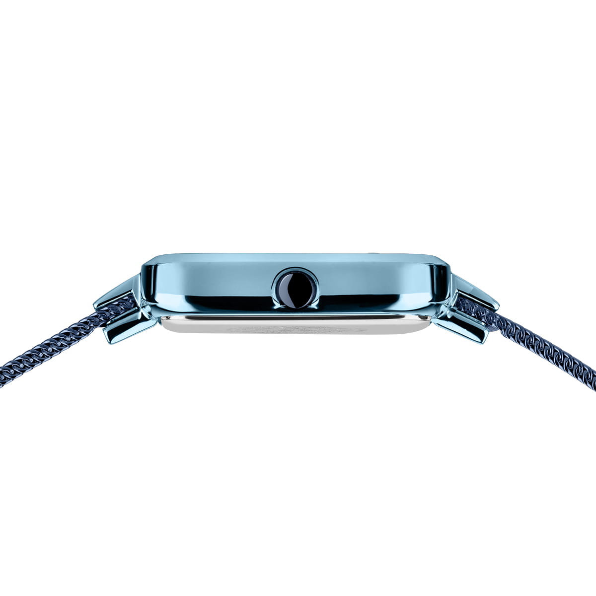 Bering Petite Square 14520-398 Women's Watch • Scratch-resistant Sapphire Glass • Blue Milanese Bracelet