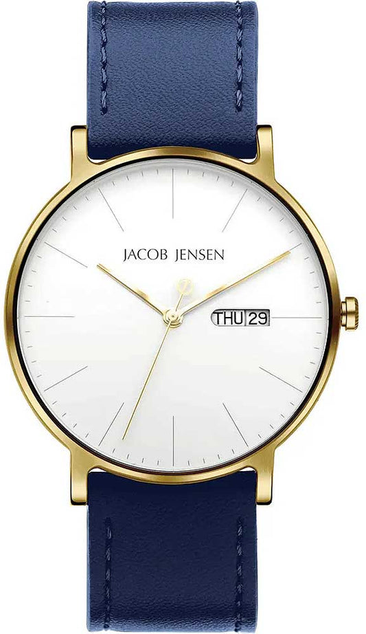 Jacob Jensen Timeless Nordic 166 Herren Uhr • Titanium • Saphirglas