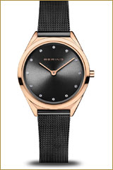 Bering Ultra Slim 17031-162 Damenuhr • Kratzfestes Saphirglas • Feines Milanaise-Armband