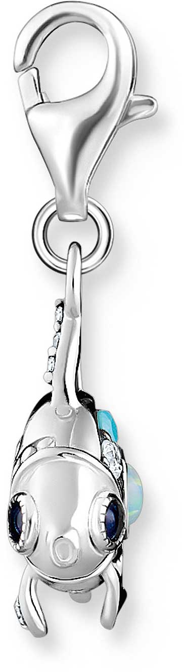 Charm Anhänger Fisch mit blauen Steinen - 925 Sterlingsilber