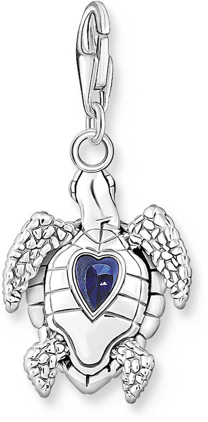 Charm Anhänger Schildkröte mit Steinen - 925 Sterlingsilber
