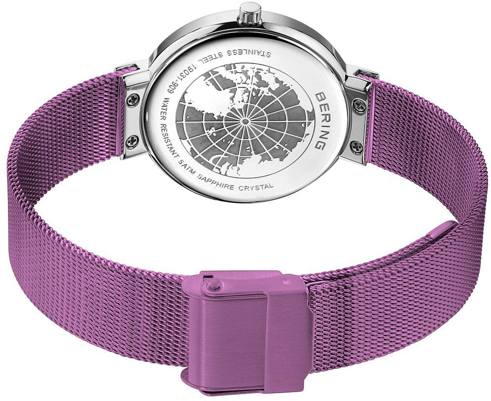 Bering Ultra Slim 19031-909 Women's Watch • Scratch-resistant sapphire crystal • Fine Milanese bracelet