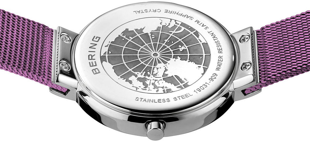 Bering Ultra Slim 19031-909 Women's Watch • Scratch-resistant sapphire crystal • Fine Milanese bracelet
