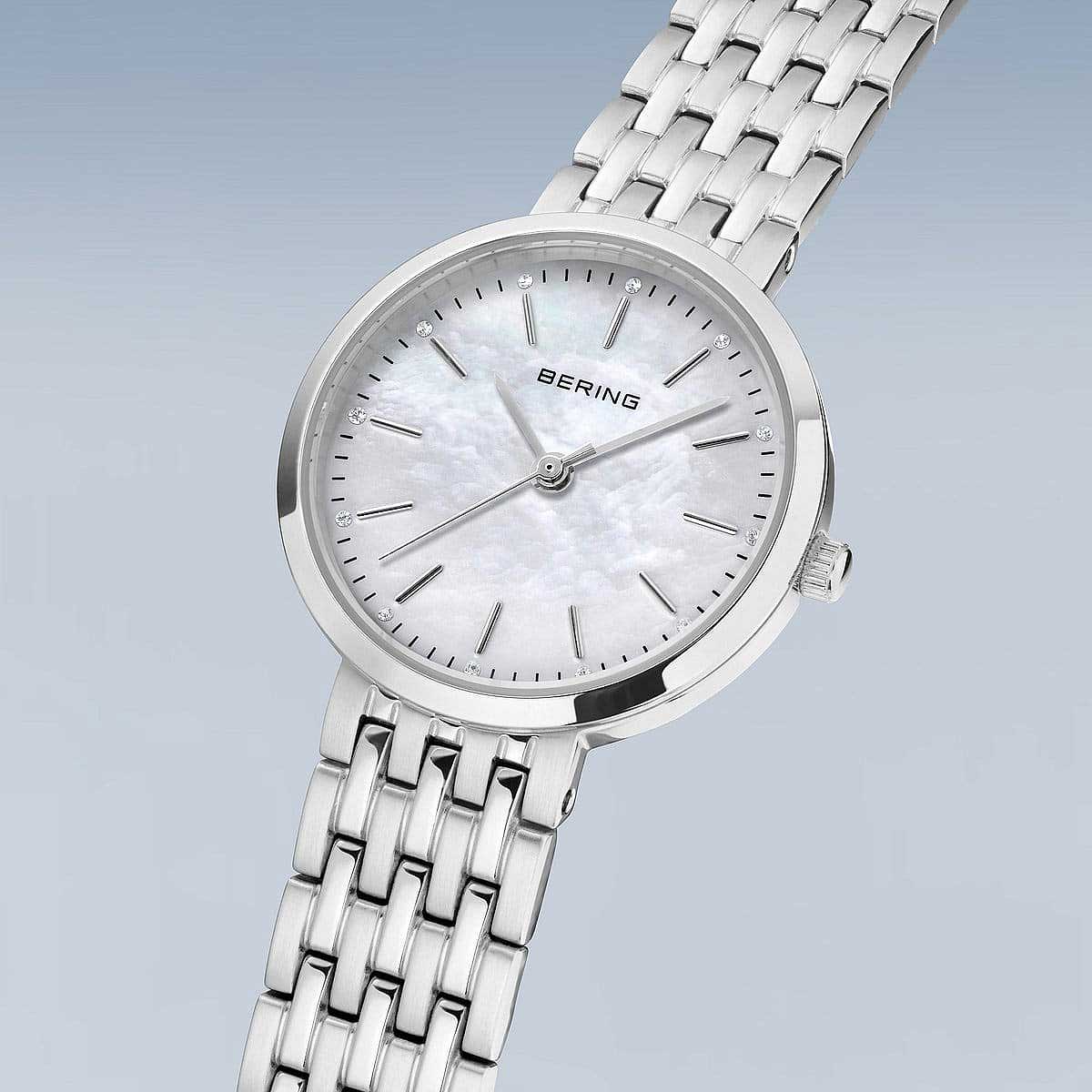 Bering Classic 19126-700 Damenuhr • Kratzfestes Saphirglas • Perlmutt-Zifferblatt