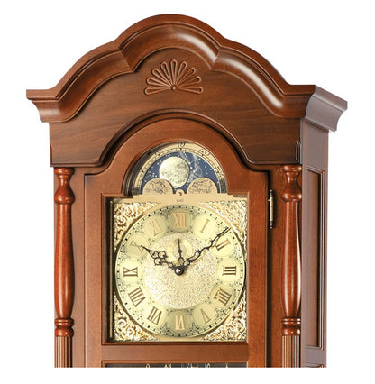 AMS Standuhr 211x50x25 cm Nussbaum • Westminster Melodie • Mondphasenanzeige