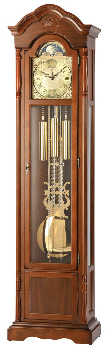 AMS Standuhr 211x50x25 cm Nussbaum • Westminster Melodie • Mondphasenanzeige