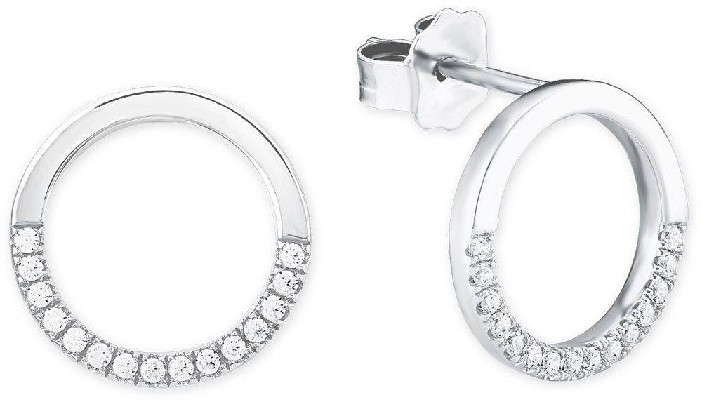 Round Stud Earrings with Stones - s.Oliver Jewelry Model: 2018676
