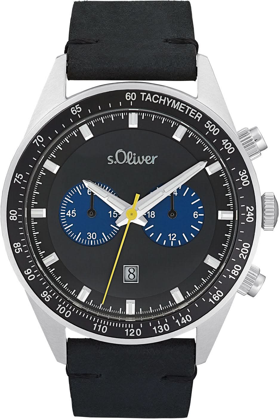 s.Oliver Men's Chronograph OLIVER-2033495 Watch • Quartz Movement • Textile Strap