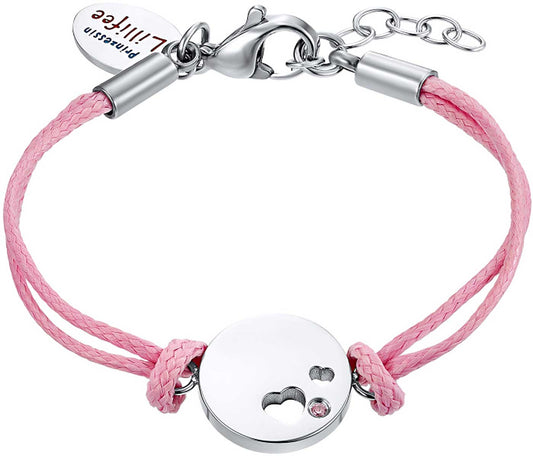 Prinzessin Lillifee 2034000 Textilarmband mit Herzen aus Edelstahl