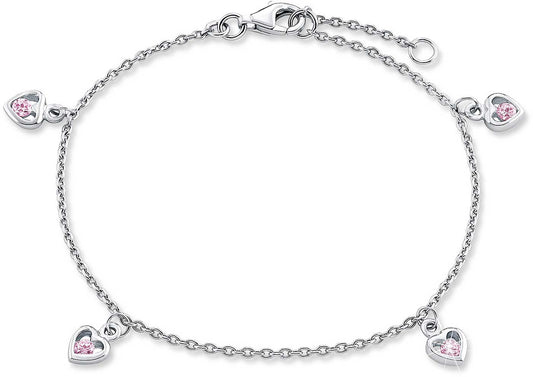 Prinzessin Lillifee 2034230 Bettelarmband mit 4 Herzchen Anhängern