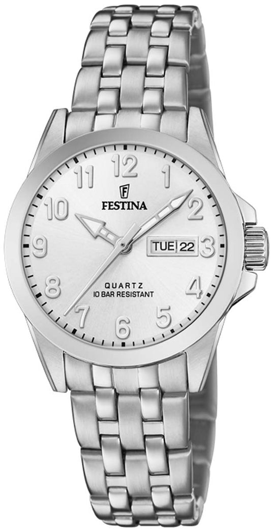 Festina Classics F20455/1 Damenuhr • Hochwertiger Edelstahl • Silbernes Zifferblatt