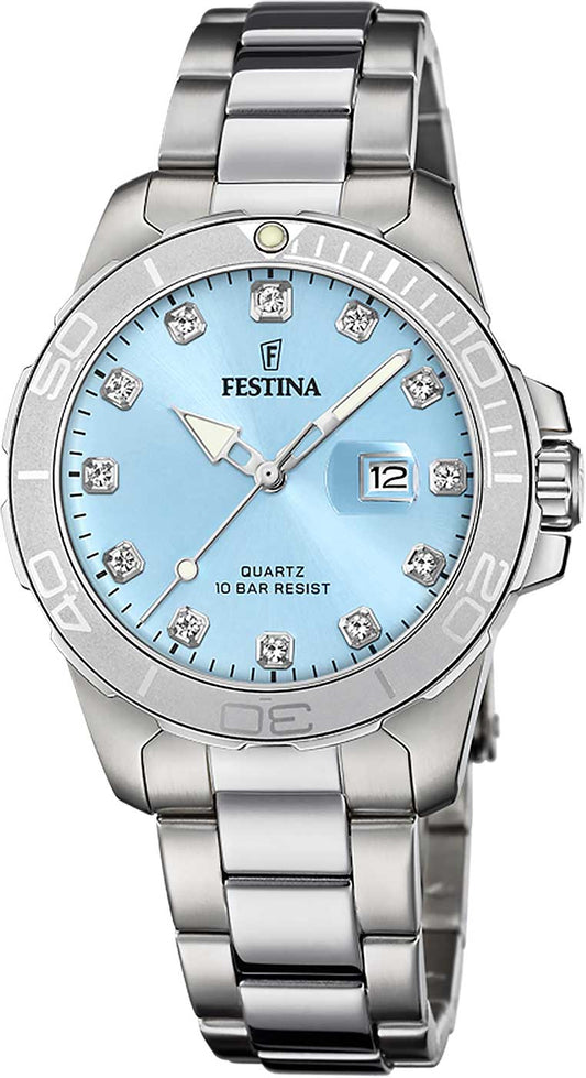 Festina Boyfriend F20503/5 Damenuhr • 10 Bar Wasserdicht • Edelstahl