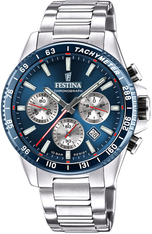 Festina Timeless Chronograph F20560/2 Herrenuhr • Präziser Chronograph • Robustes Edelstahlgehäuse