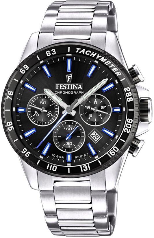 Festina Timeless Chronograph F20560/5 Herrenuhr • Präziser Miyota Quarz-Chronograph • Robustes Edelstahlgehäuse