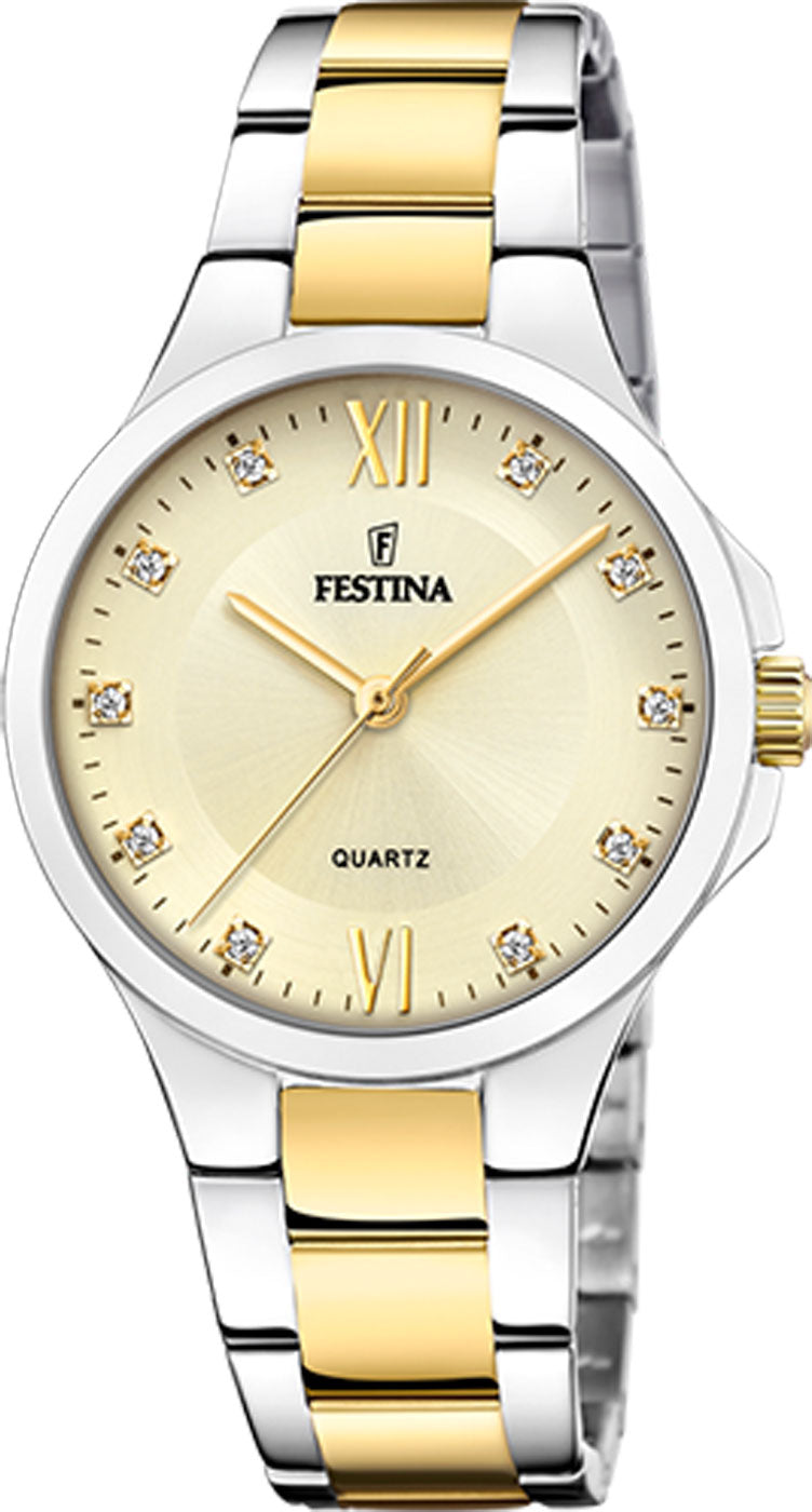 Festina Mademoiselle F20618/1 Damenuhr • Funkelnde Kristalle • Eleganter Edelstahl