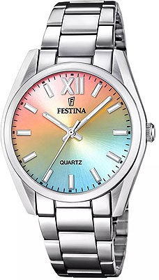 Festina Alegría F20622/H Damenuhr • Edelstahl • Türkises Zifferblatt