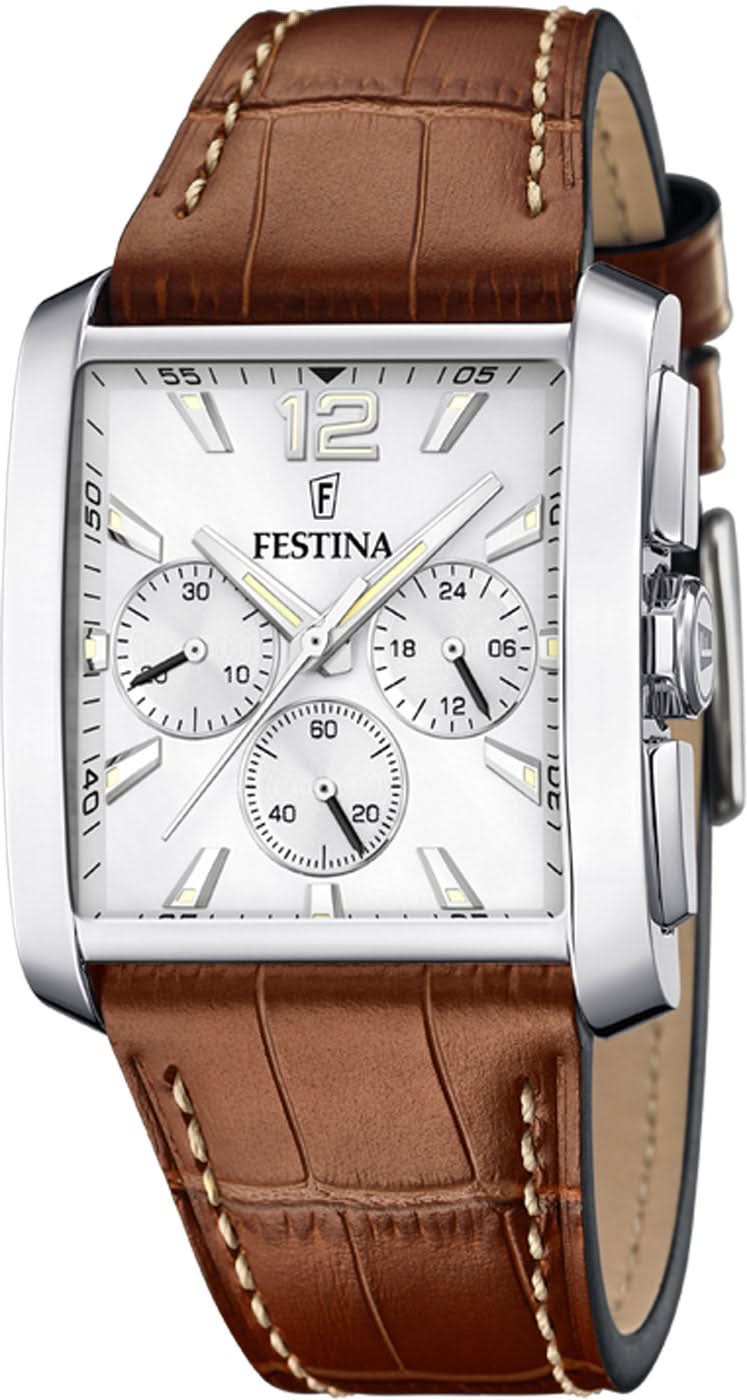 Festina On the Square F20636/1 Men's Watch • Striking Square Case • Retro Design