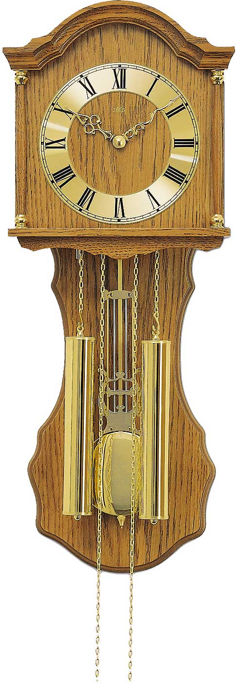 Pendeluhr mechanisch, Eiche rustikal, Bim-Bam-Schlag - AMS Modell: 211/4