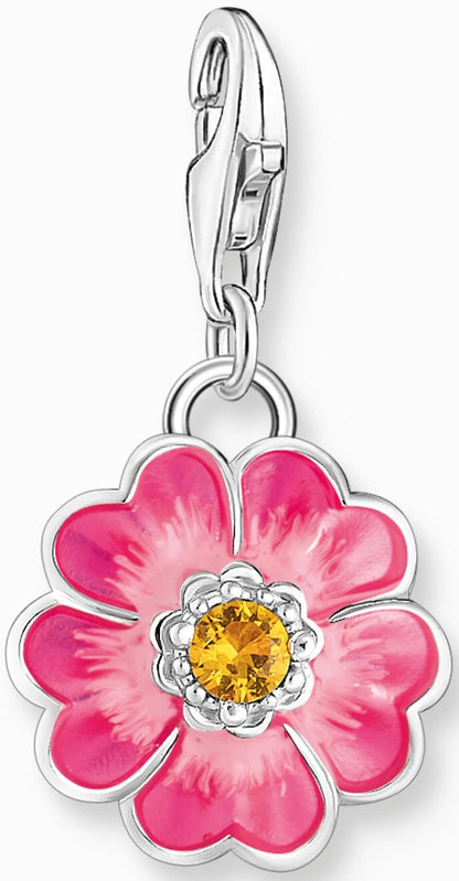 Thomas Sabo Charm Anhänger Modell: 2208-496-7 Blüte pink- 925 Sterlingsilber und Kaltemail